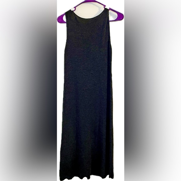 🔥 Eileen Fisher | Charcoal Gray Italian Merino Wool Knit Sleeveless Dress XS - Picture 2 of 7